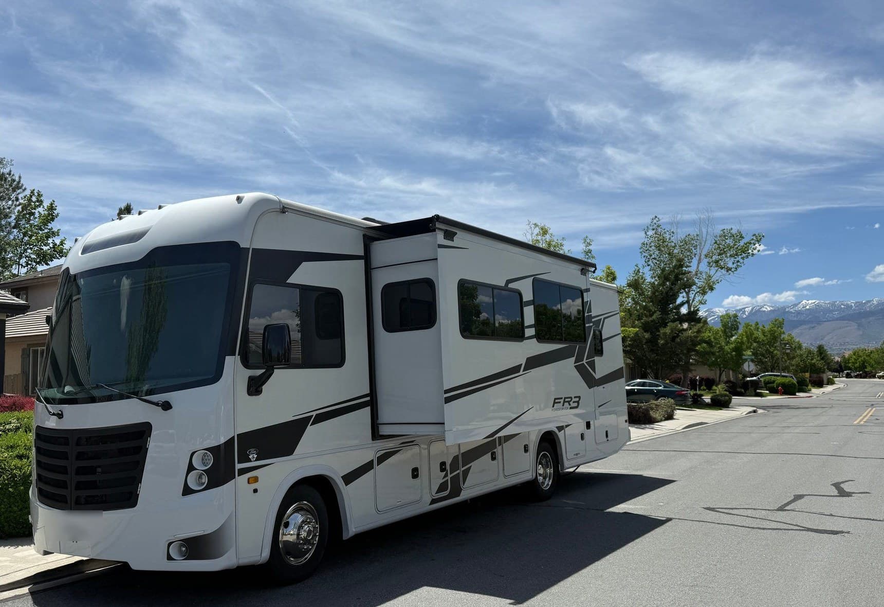 2023 Forest River FR3 30DS, exterior front three-quarter view